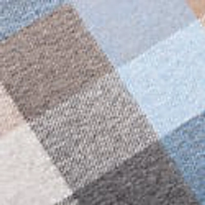 Kinalba Oban Cool Azure Block Cashmere Scarf In Cashmere