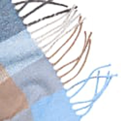Kinalba Oban Cool Azure Block Cashmere Scarf In Cashmere