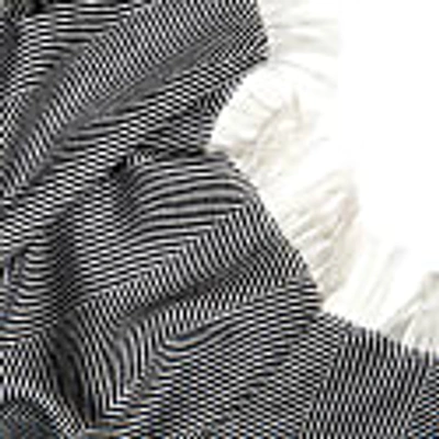 Kinalba Marquee Graphite Herringbone Cashmere And Silk Scarf In Silk