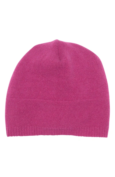 Portolano Slouchy Cashmere Knit Beanie In Very Berry