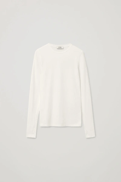 Shop Cos Slim-fit Long-sleeve Top In White