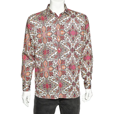 Pre-owned Etro Multicolor Paisley Printed Cotton Button Front Shirt 3xl