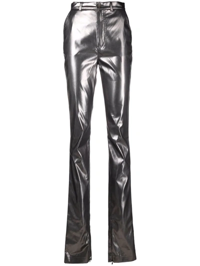 Shop Dolce & Gabbana Metallic-effect Skinny Trousers In Silver