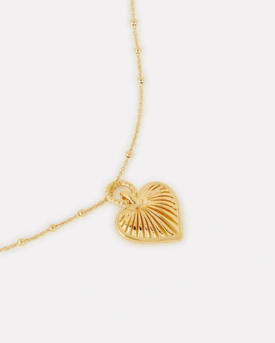 Shop Missoma Ridged Heart Pendant Necklace In Gold