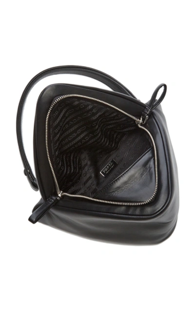 Shop Prada Padded Leather Shoulder Bag In Black