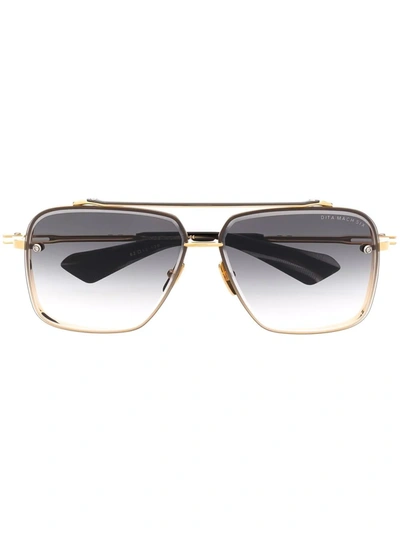 Shop Dita Eyewear Mach 6 Pilot Sunglasses In Gold