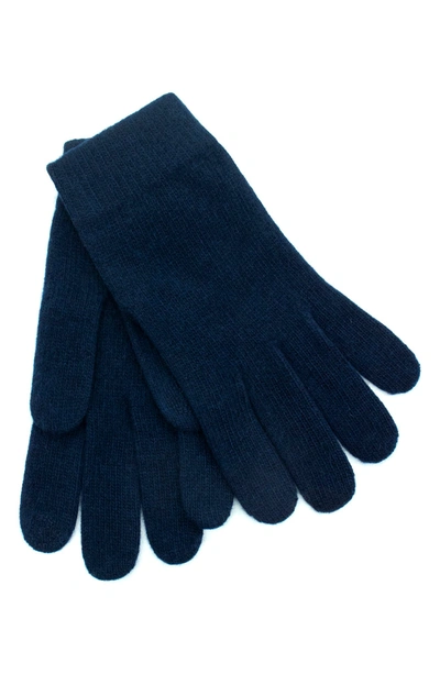 Shop Portolano Cashmere Tech Gloves In Classic Navy