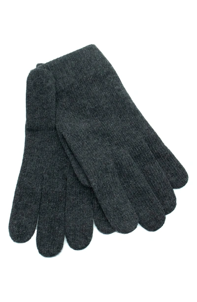 Shop Portolano Cashmere Tech Gloves In Heather Charcoal