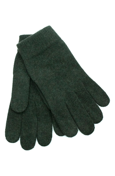 Shop Portolano Cashmere Tech Gloves In Green Menagerie