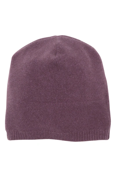 Shop Portolano Slouchy Cashmere Knit Beanie In Dusty Prune