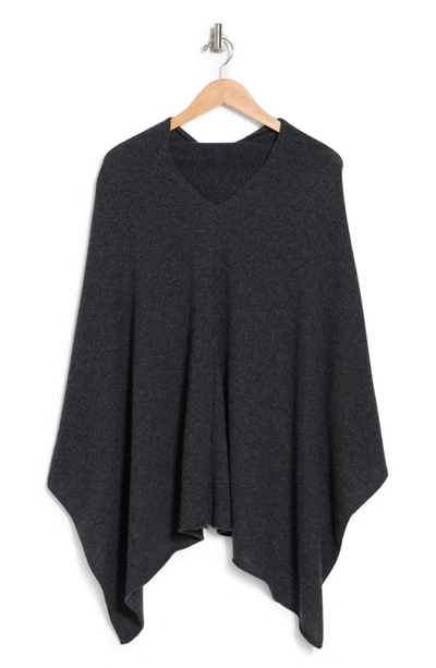 Shop Portolano Cowl Neck Knit Poncho In Heather Charcoal