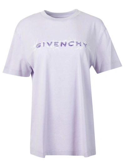 Shop Givenchy Classic Fit Logo Tee Lilac