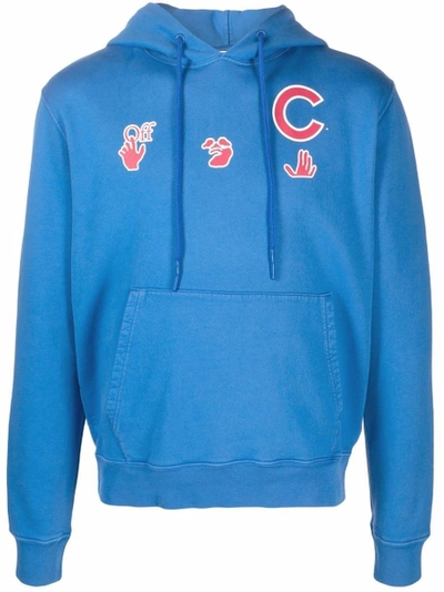 Shop Off-white X Chicago Cubs Hoodie Blue And Red