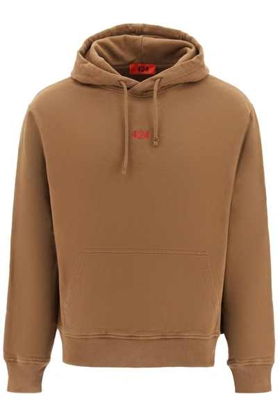 Shop Fourtwofour On Fairfax Alias Sweatshirt With Hoodie In Marrone