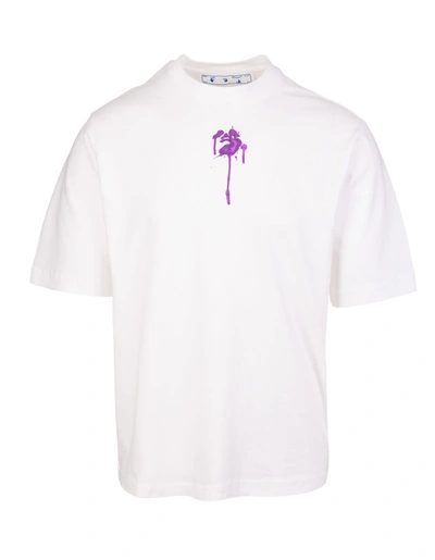 Shop Off-white Man White Dripped Logo T-shirt