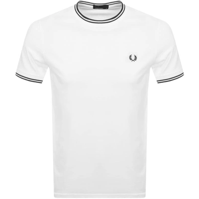 Fred Perry Logo-embroidered Cotton T-shirt In White