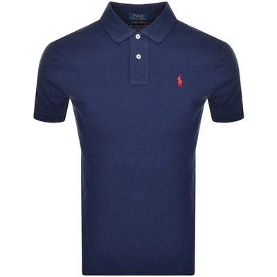 Shop Ralph Lauren Custom Slim Fit Polo T Shirt Navy