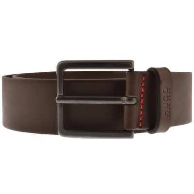 Shop Hugo Gionio Leather Belt Brown