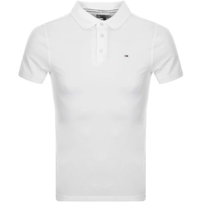 Tommy Jeans Pique Polo Shirt In White | ModeSens