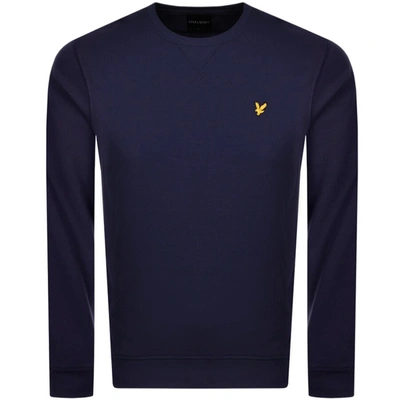 Shop Lyle & Scott Lyle And Scott Crew Neck Sweatshirt Navy