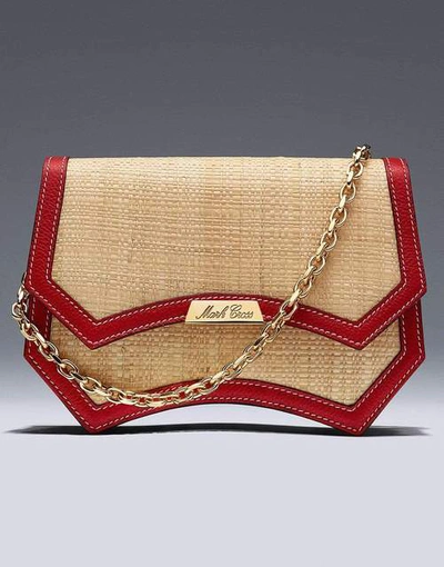 Shop Mark Cross Madeline Evening Raffia And Leather Clutch
