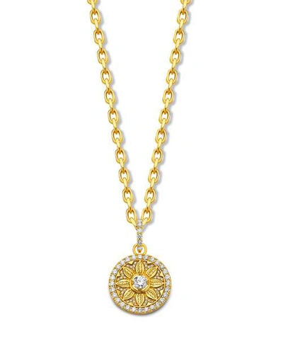 Shop Buddha Mama Diamond Feather Medallion In Ylwgold