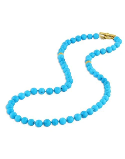 Shop Leigh Maxwell Sleeping Beauty Turquoise Bead Necklace In Ylwgold