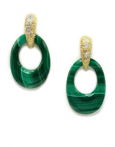 Shop Jenna Blake Malachite Detachable Stone Hoop Earrings In Ylwgold