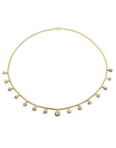 Shop Jenna Blake Diamond Fringe Necklace In Ylwgold