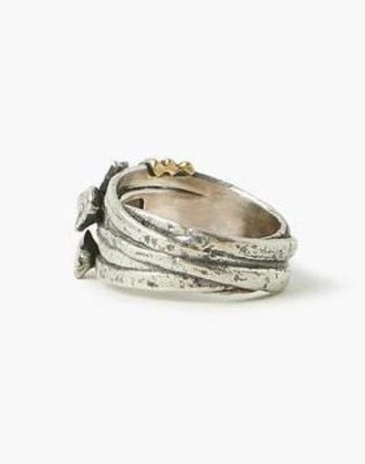 Shop John Varvatos Black Diamond And Silver Nails Ring