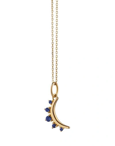Shop Monica Rich Kosann Sapphire Moon Necklace In Ylwgold