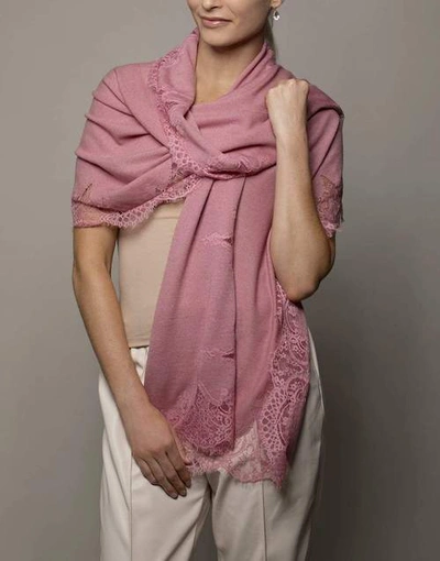 Shop Janavi India Lace Inset Scarf - Pink