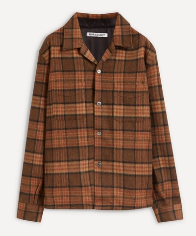 Shop Our Legacy Heusen Check Shirt In Fox Brown
