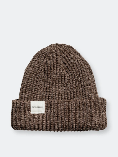 Shop Paper Project Waffle Beanie In Brown