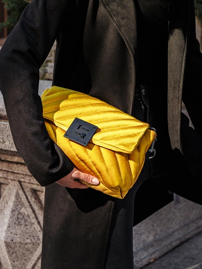 The Limelight Quilted Shoulder Bag In Yellow