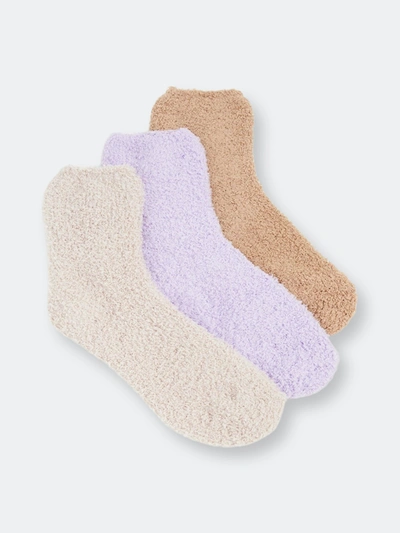 Shop Stems Cozy Ankle Three Pack In Purple