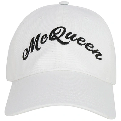 Shop Alexander Mcqueen Logo Signature Baseball Cap In White