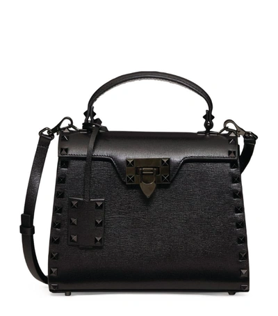 Shop Valentino Garavani Small Leather Rockstud Alcove Bag In Black