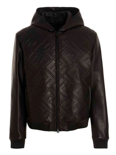 Shop Fendi Men's Brown Other Materials Outerwear Jacket