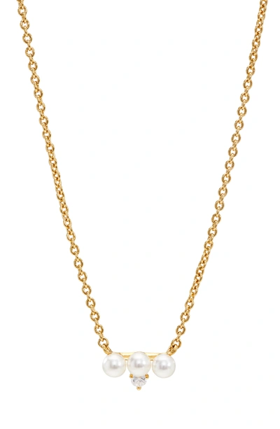 Shop Ajoa Imitation Pearl & Cubic Zirconia Necklace In Gold