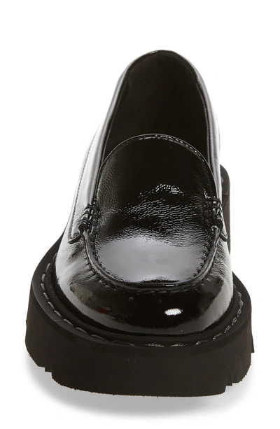 Aquatalia Hayley Water Resistant Platform Loafer In Black Patent