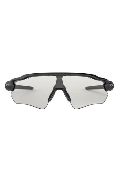 Shop Oakley Radar® Ev Path 138mm Polarized Photochromic Shield Wrap Sunglasses In Steel/ Black