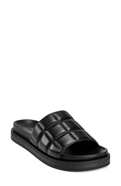 Shop Aerosoles Leila Slide Sandal In Black Leather