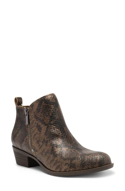 Shop Lucky Brand Basel Bootie In Dark Natural