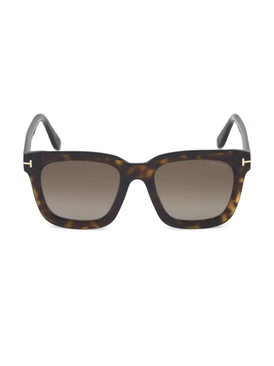 Shop Tom Ford Sari 52mm Geometric Polarized Sunglasses In Dark Havana