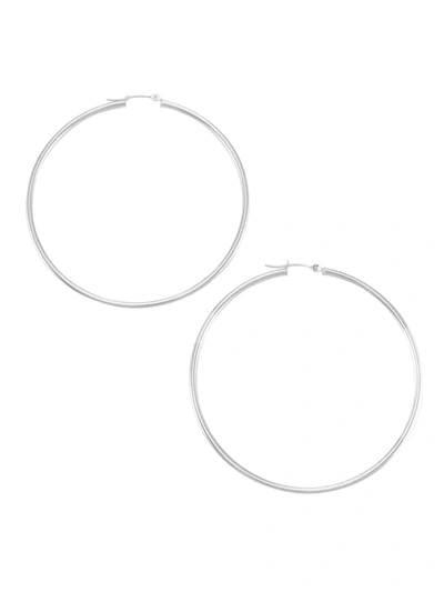 Shop Saks Fifth Avenue Women's 14k Gold Hoop Earrings In White Gold