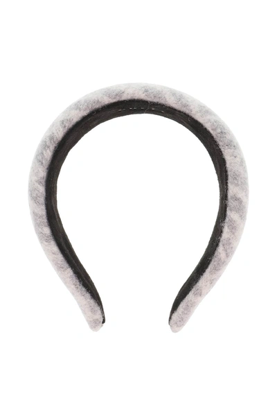 Shop Fendi Padded Wool Headband In Grey