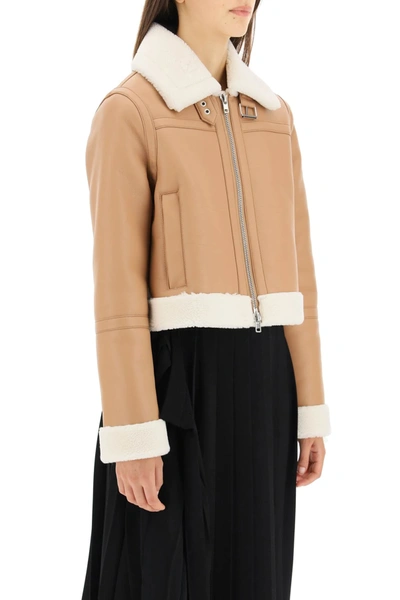 Shop Stand Studio Lorelle Eco-shearling Jacket In Beige,white