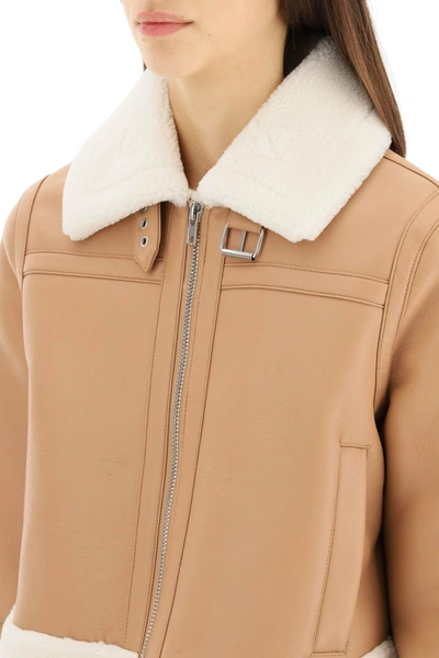 Shop Stand Studio Lorelle Eco-shearling Jacket In Beige,white