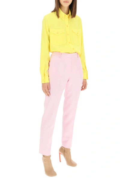 Shop Burberry Crepe Envers Shirt In Yellow
